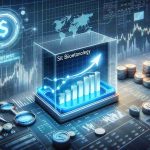 Realistic HD image illustrating the concept of shifting investor focus. A symbol representing State Street is moving towards an icon or symbol representing Vir Biotechnology, representing the large stake State Street has boosted in the company. It also depicts stock graphs and charts to convey the scenario of financial markets.