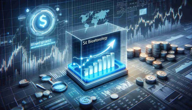 Realistic HD image illustrating the concept of shifting investor focus. A symbol representing State Street is moving towards an icon or symbol representing Vir Biotechnology, representing the large stake State Street has boosted in the company. It also depicts stock graphs and charts to convey the scenario of financial markets.