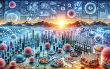 Detailed depiction of a breakthrough in cancer treatment. The image should be symbolic of innovation and horizon of hope. Visually show a multitude of test tubes and petri dishes abuzz with action, some containing microscopic views of cell samples, reactions, and the testing process detail. In the background, let there be a pictorial representation of scientific data, charts, and graphs depicting significant positive results. Make sure to include a tableau of a rising sun over the horizon, conveying a new dawn for cancer treatment. Ensure the image is realistic and high definition.